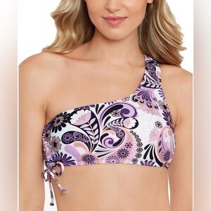 Salt + Cove Juniors' Floral-Print One-Shoulder Bikini Top / Size: XS / NWT